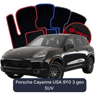 Velúrové autokoberce OMEVO pre Porsche Cayenne USA 9Y0 3 gen SUV (2018-2025)
