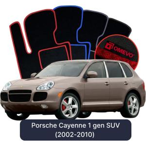 Velúrové autokoberce OMEVO pre Porsche Cayenne 1 gen SUV (2002-2010)