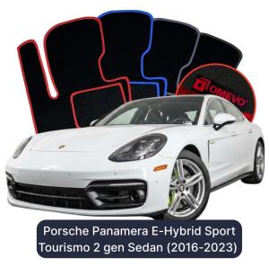 Velúrové autokoberce OMEVO pre Porsche Panamera E-Hybryd Sport Tourismo 2 gen Sedan (2016-2023)