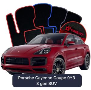 Velúrové autokoberce OMEVO pre Porsche Cayenne Kupé 9Y3 3 gen SUV (2018-2025)