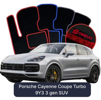Velúrové autokoberce OMEVO pre Porsche Cayenne Coupe Turbo 9Y3 3 gen SUV (2018–2025)