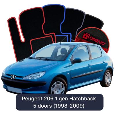 Velúrové autokoberce OMEVO pre Peugeot 206 1 gen Hatchback 5 dverí (1998-2012)