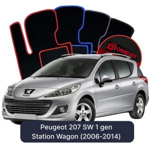 Velúrové autokoberce OMEVO pre Peugeot 207 SW 1 generácia Kombi (2006-2014)