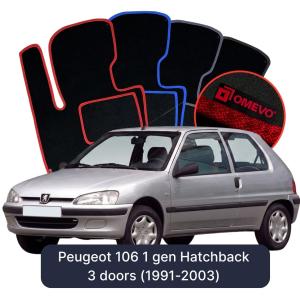 Velúrové autokoberce OMEVO pre Peugeot 106 1 gen Hatchback 3 dvere (1991-2003)