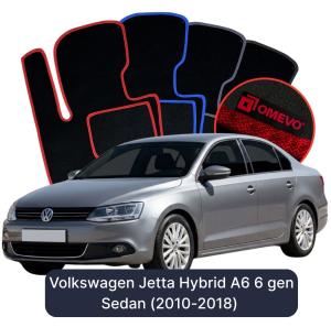 Velúrové autokoberce OMEVO pre Volkswagen Jetta Hibrid A6 6 gen Sedan (2010-2018)