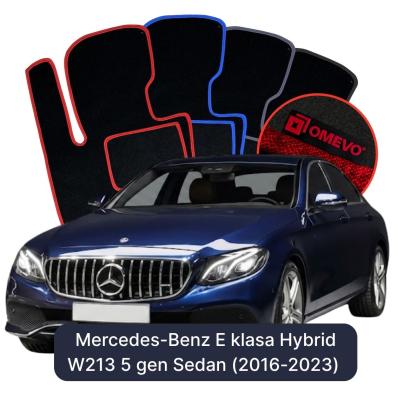 Velúrové autokoberce OMEVO pre Mercedes-Benz E klasa Hibrid W213 5 gen Sedan (2016-2023)