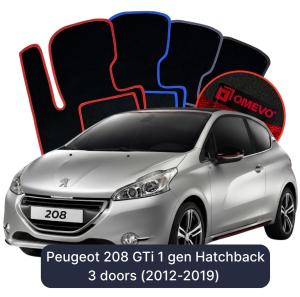 Velúrové autokoberce OMEVO pre Peugeot 208 GTi 1 gen Hatchback 3 dvere (2012-2019)