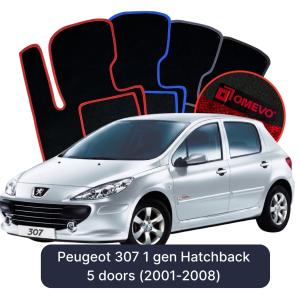 Velúrové autokoberce OMEVO pre Peugeot 307 1 gen Hatchback 5 dverí (2001-2008)