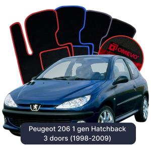 Velúrové autokoberce OMEVO pre Peugeot 206 1 gen Hatchback 3 dvere (1998-2009)