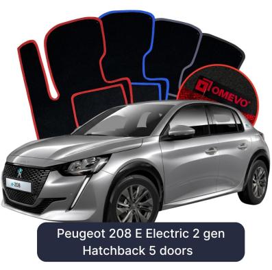 Velúrové autokoberce OMEVO pre Peugeot 208 E Elektro 2 gen Hatchback 5 dverí (2019-2025)
