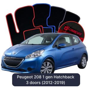 Velúrové autokoberce OMEVO pre Peugeot 208 1 gen Hatchback 3-dverový (2012-2019)