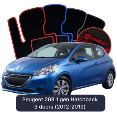 Velúrové autokoberce OMEVO pre Peugeot 208 1 gen Hatchback 3-dverový (2012-2019)