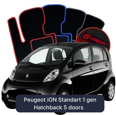 Velúrové autokoberce OMEVO pre Peugeot iON Standart 1 gen Hatchback 5 dverí (2010-2025)