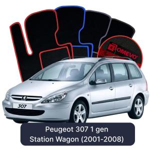 Velúrové autokoberce OMEVO pre Peugeot 307 1 gen Kombi (2001-2008)