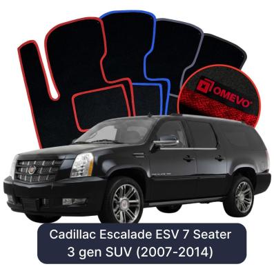 Velúrové autokoberce OMEVO pre Cadillac Escalade ESV 7-miestny 3 gen SUV (2007-2014)