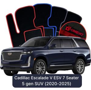 Velúrové autokoberce OMEVO pre Cadillac Escalade V ESV 7 mest 5 gen SUV (2020-2025)