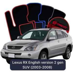 Velúrové autokoberce OMEVO pre Lexus RX Anglická verzia 2 gen SUV (2003-2008)