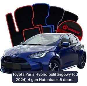Velúrové autokoberce OMEVO pre Toyota Yaris Hibrid poliftingowy (od 2024) 4 gen Hatchback 5 dverí (2020-2026)