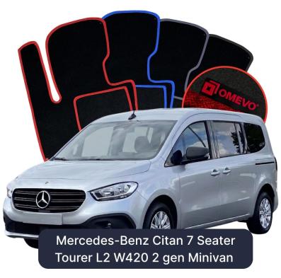Velúrové autokoberce OMEVO pre Mercedes-Benz Citan 7 mest Tourer L2 W420 2 gen Minivan (2021-2026)