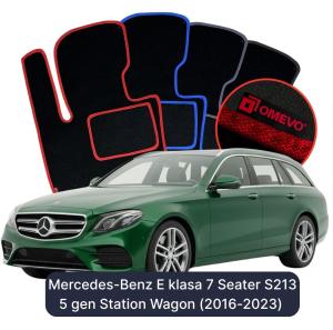 Velúrové autokoberce OMEVO pre Mercedes-Benz E klasa 7 mest S213 5 gen Kombi (2016-2023)
