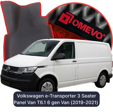 EVA autokoberce OMEVO pre Volkswagen e-Transporter 3 mesta Skriňová dodávka T6.1 6 gen Van (2019-2021)