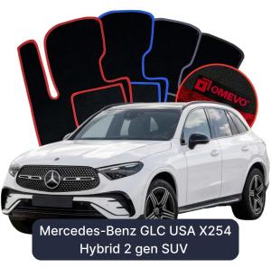 Velúrové autokoberce OMEVO pre Mercedes-Benz GLC USA X254 Hybrid 2 gen SUV (2022-2026)