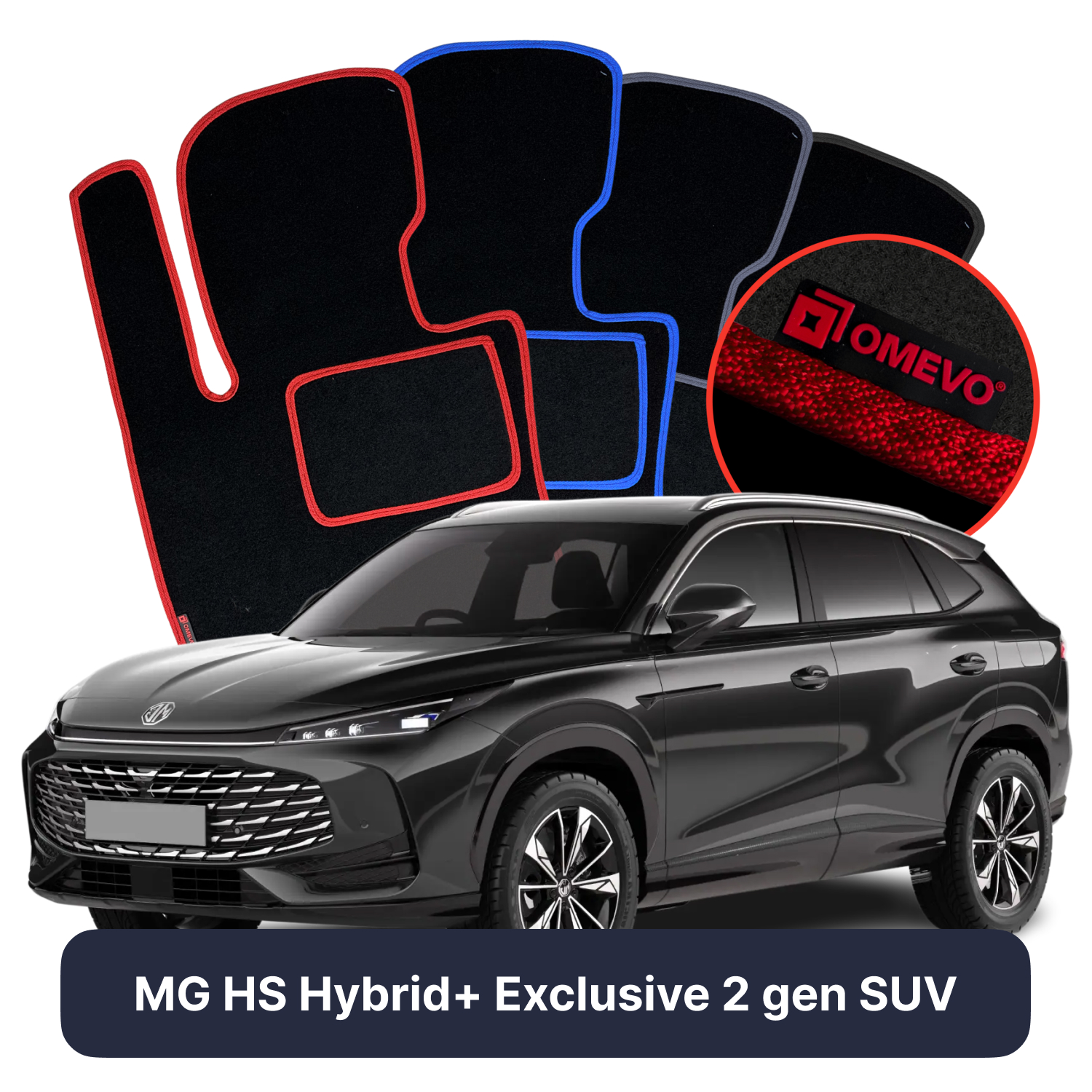Velúrové autokoberce OMEVO pre MG HS Hybrid+ Exclusive SUV (2025-2026)